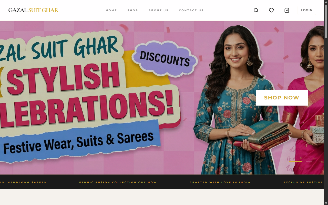 Screenshot of Gazal Suit Ghar