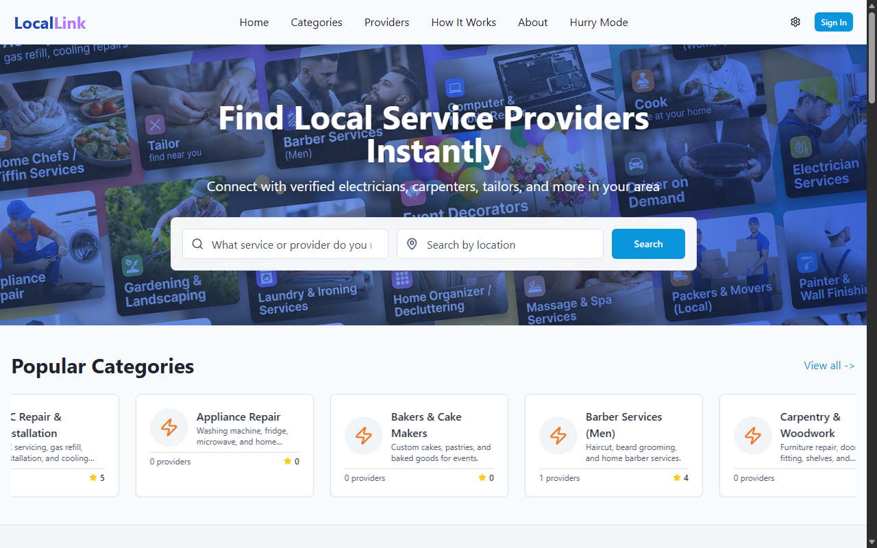 Screenshot of LocalLink