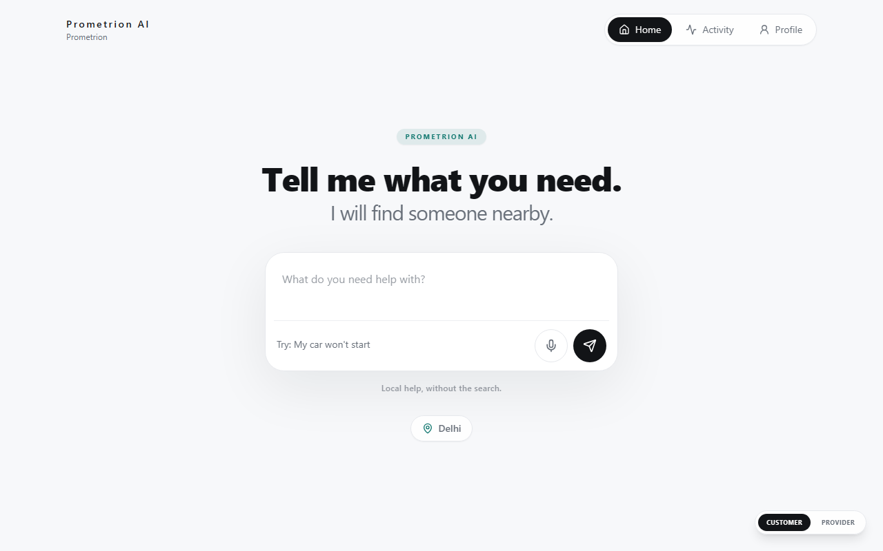 Screenshot of Prometrion AI