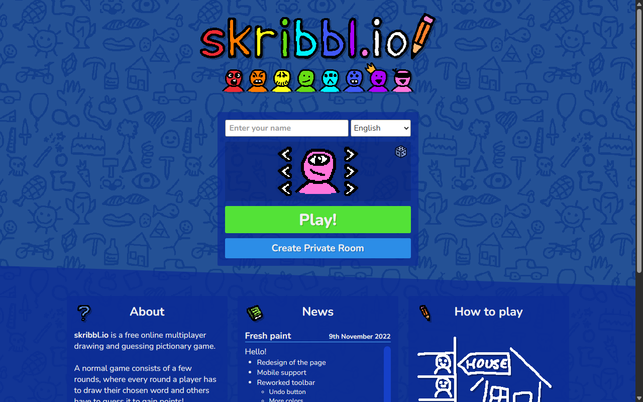 Live preview screenshot of Skribble Clone