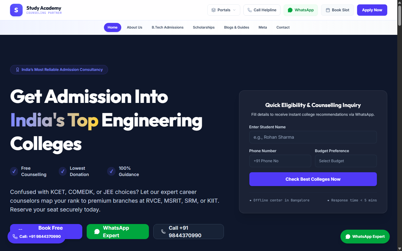 Live preview screenshot of Study Academy 1
